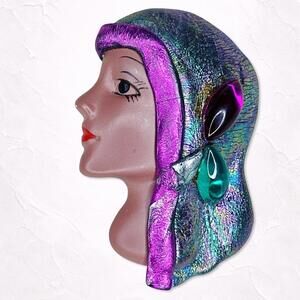 6329.  Pink Ladyface Handmade Brooch